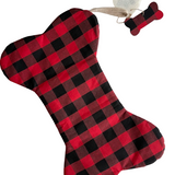 Xmas Stocking Plaid Dog Bone