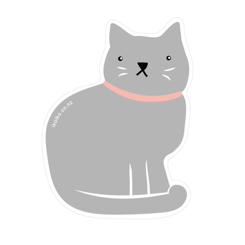 Iko Iko Grey Cat Fun Size Sticker | Smack Bang