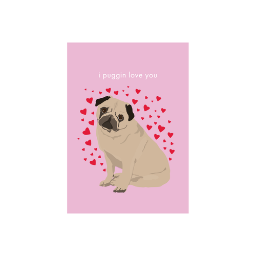 Iko Iko Pug Love Valentine's Day Greeting Card | Smack Bang