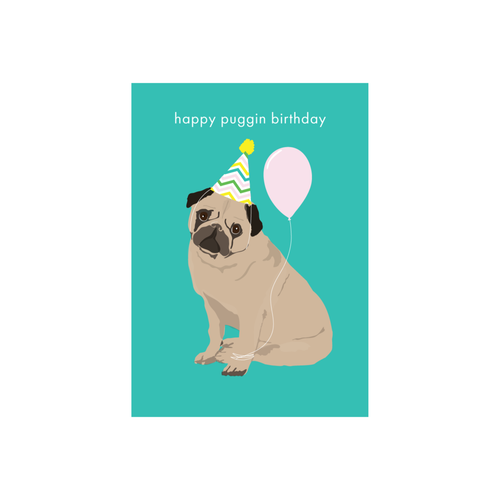 Iko Iko Puggin Birthday Greeting Card | Smack Bang