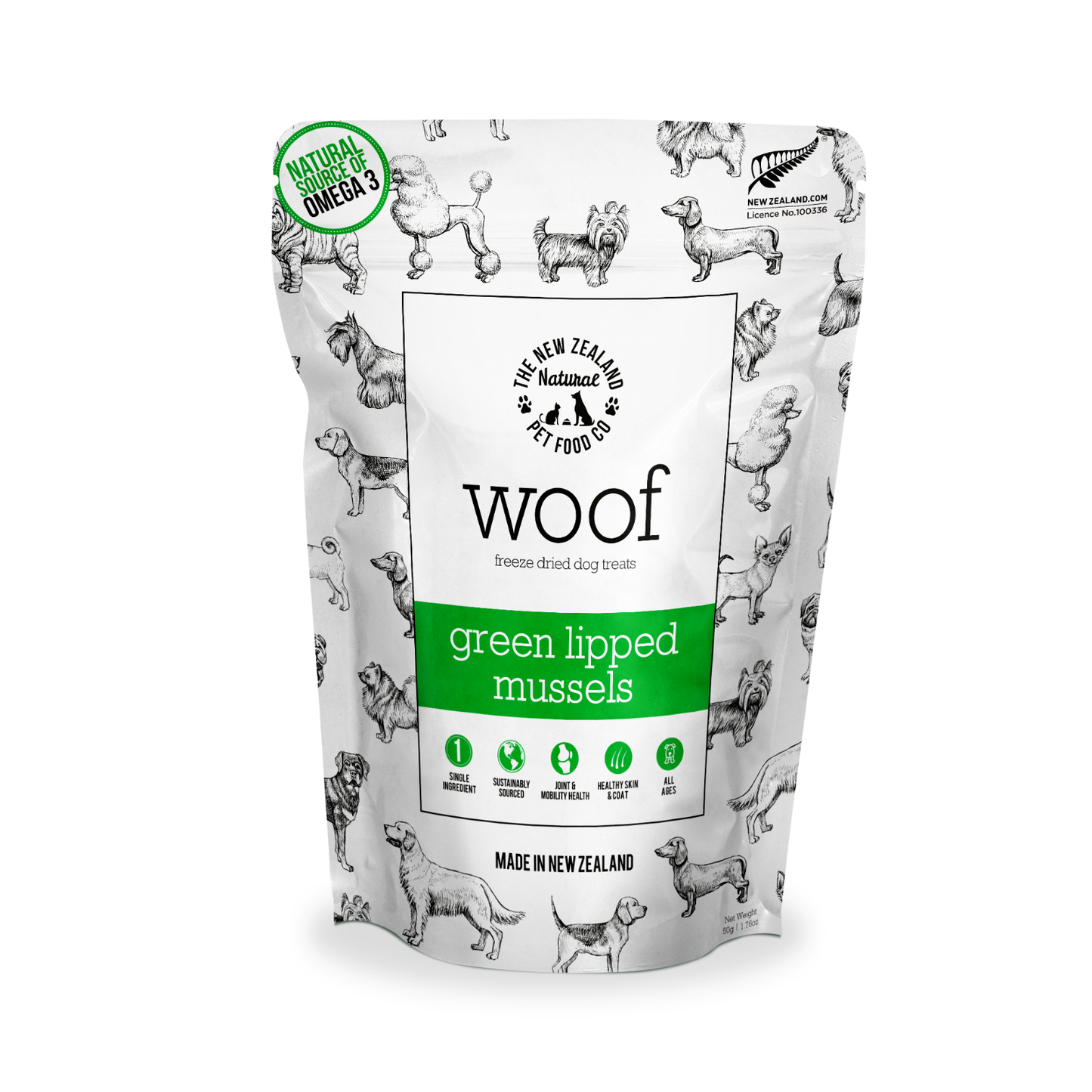 The New Zealand Natural Pet Food Co Green Lipped Mussels Dog Treats  | Smack Bang