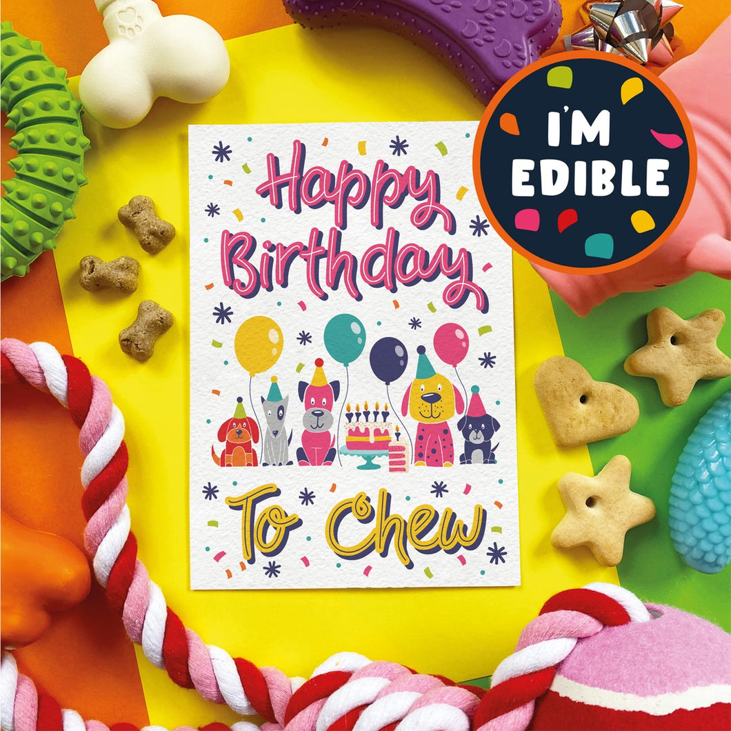 Scoff Paper Edible Card Happy Birthday To Chew! Bacon Flavoured | Smack Bang