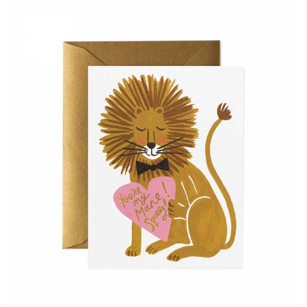 Rifle Paper Co Greeting Card You're My Mane Squeeze Love Valentine's Day Lion | Smack Bang