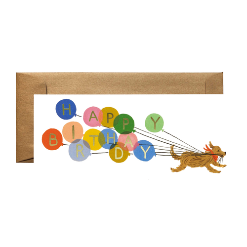 Rifle Paper Co Greeting Card | Dog Balloon Birthday | Smack Bang