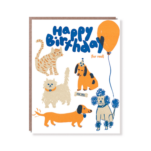 Egg Press Greeting Card Happy Birthday Fur Real | Smack Bang