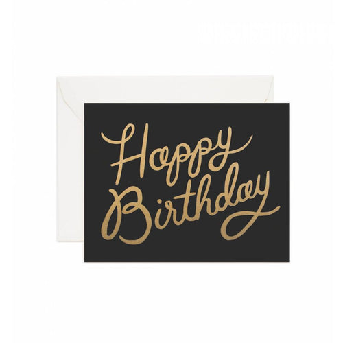 Rifle Paper Co Shimmering Happy Birthday Greeting Card Black and Gold | Smack Bang