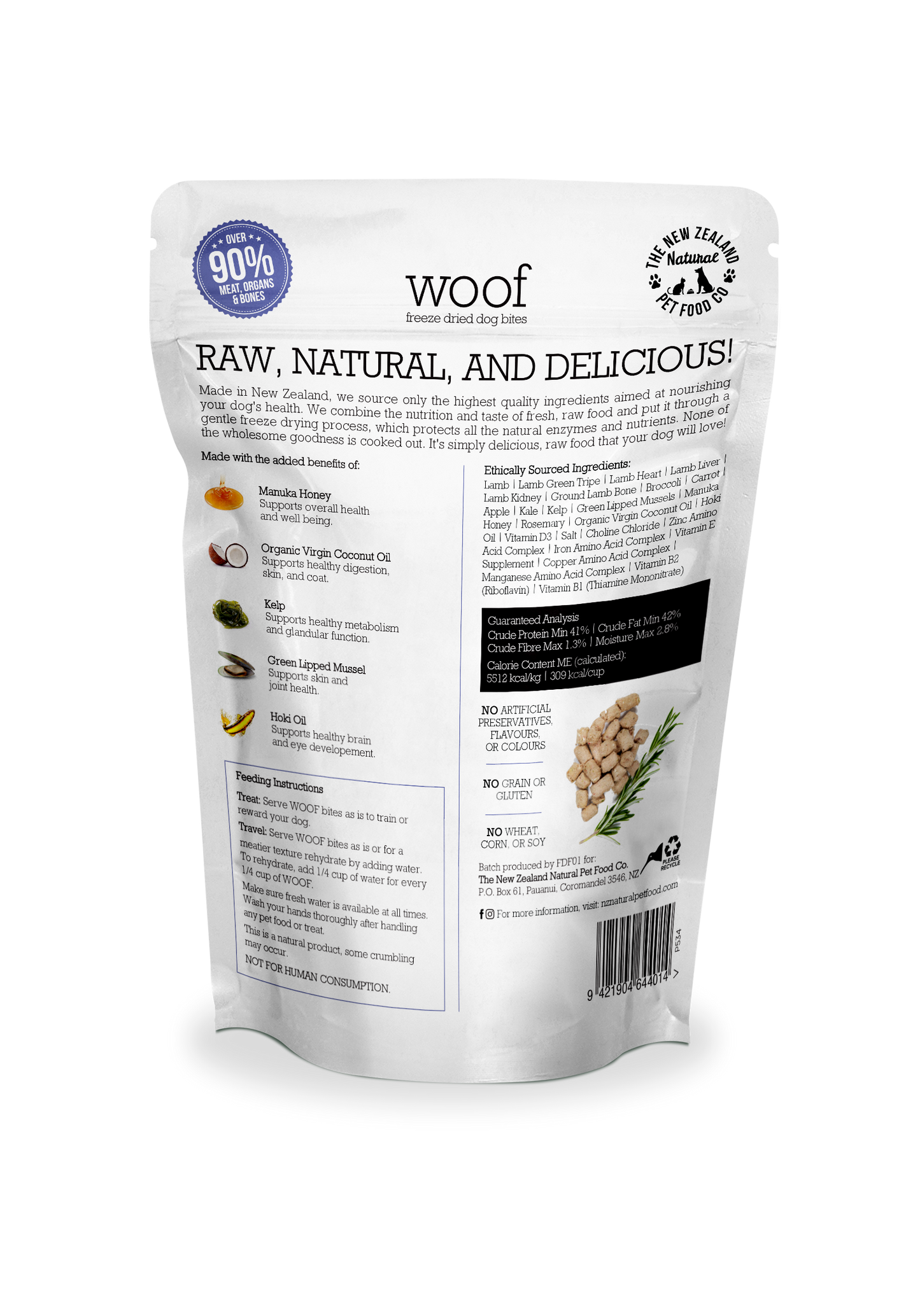 The New Zealand Natural Pet Food Co Lamb Dog Bites | Smack Bang