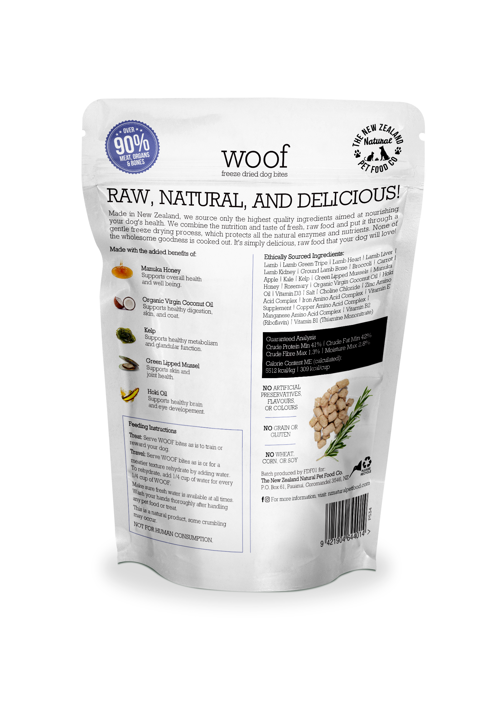 The New Zealand Natural Pet Food Co Lamb Dog Bites | Smack Bang