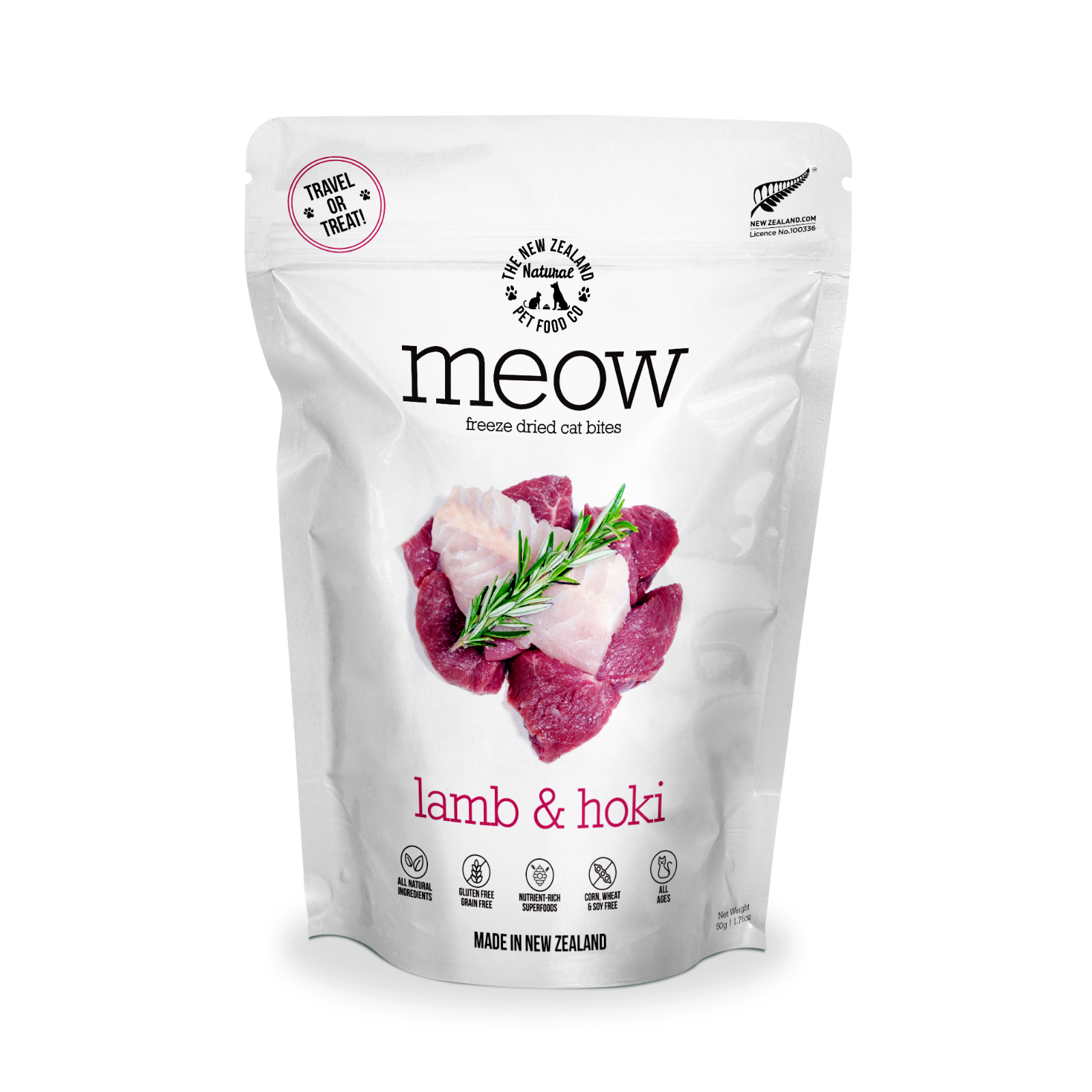 The New Zealand Natural Pet Food Co Meow Lamb & Hoki Cat Bites | Smack Bang