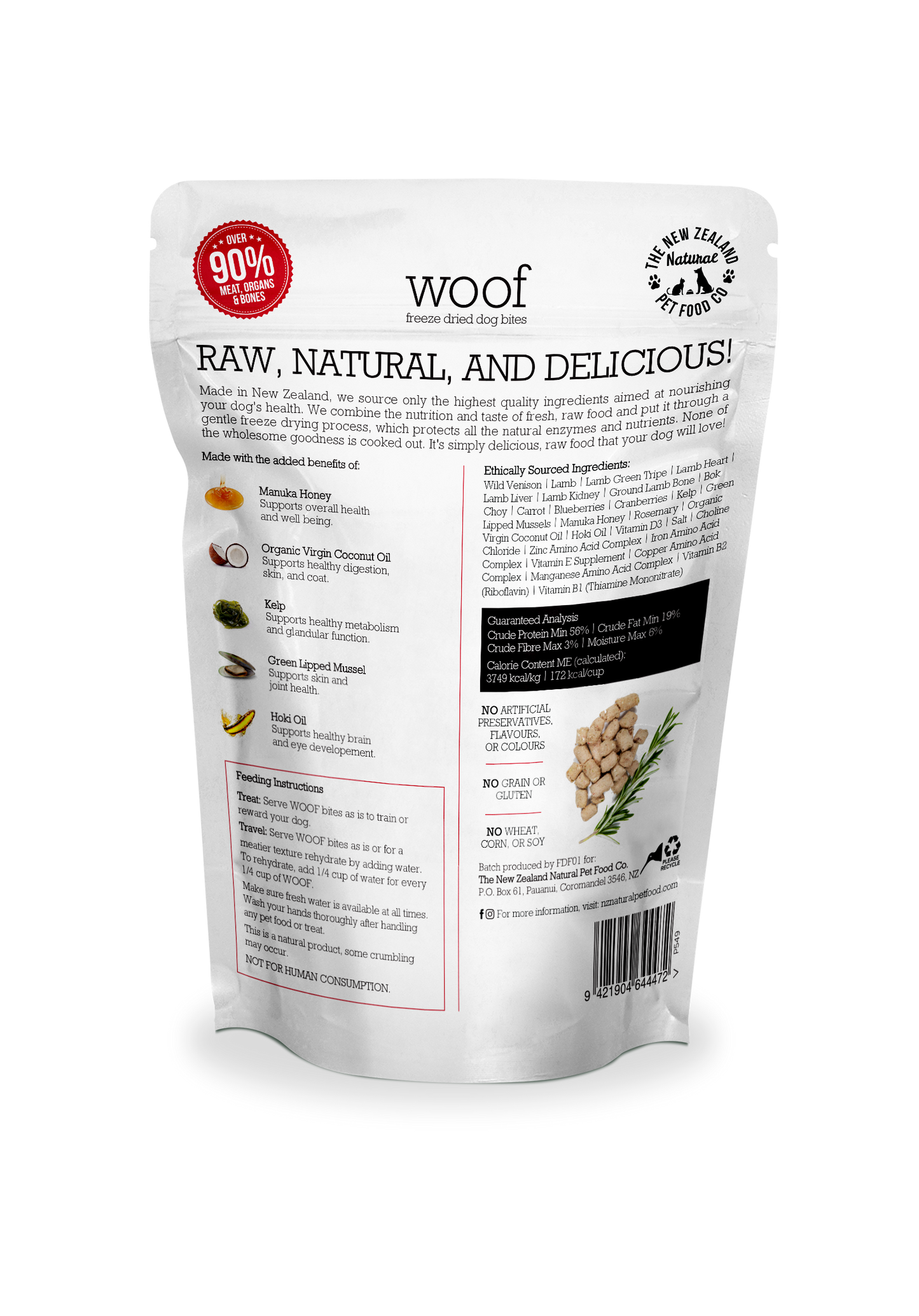 The New Zealand Natural Pet Food Co Wild Venison Dog Bites | Smack Bang