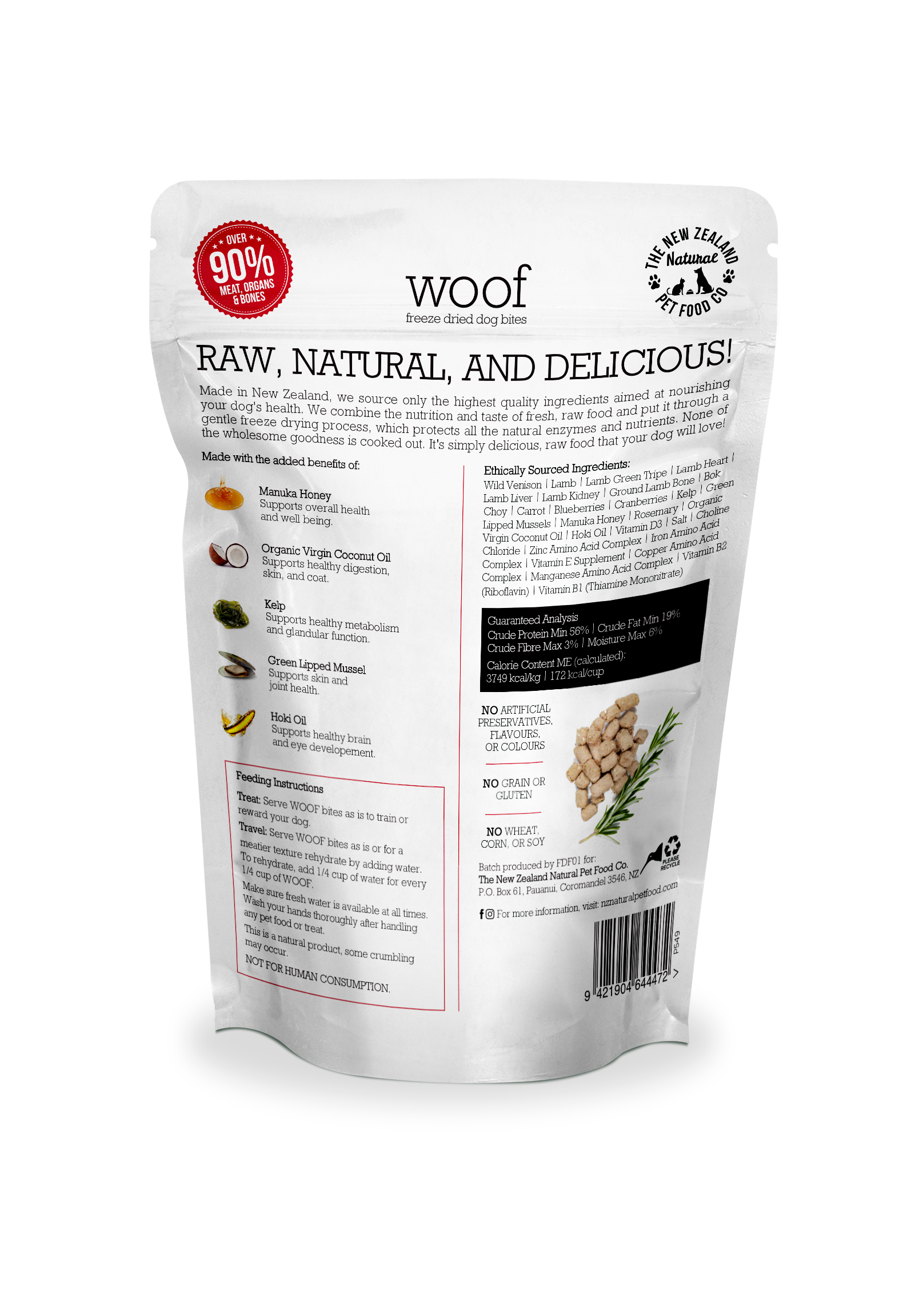 The New Zealand Natural Pet Food Co Wild Venison Dog Bites | Smack Bang