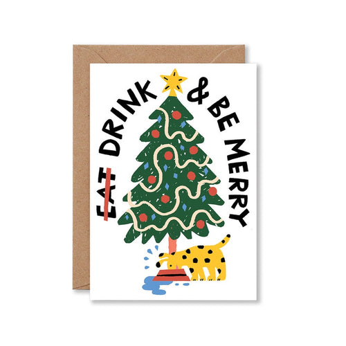 Wrap Drink & Be Merry Christmas Card | Smack Bang
