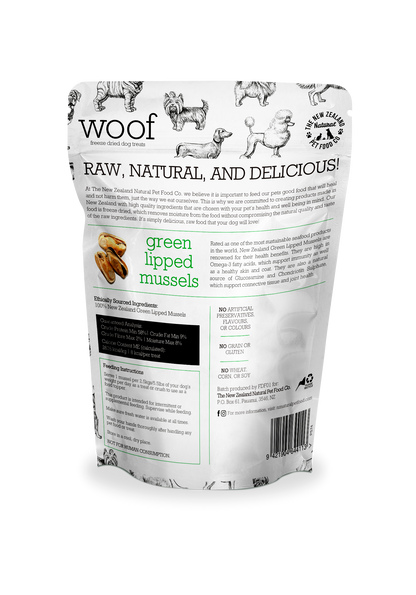 The New Zealand Natural Pet Food Co Green Lipped Mussels Dog Treats  | Smack Bang