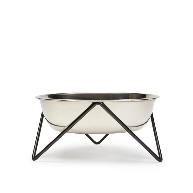 Bendo Woof Black Chrome Raised Dog Bowl Smack Bang