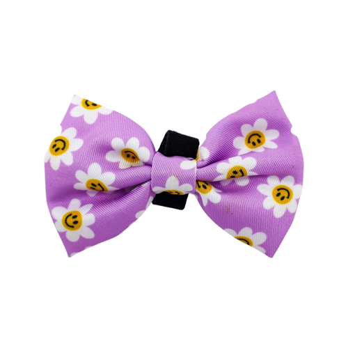 Pablo & Co Lilac Smiley Flowers Pet Bow Tie | Smack Bang